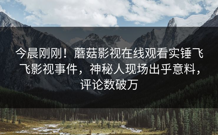 今晨刚刚！蘑菇影视在线观看实锤飞飞影视事件，神秘人现场出乎意料，评论数破万
