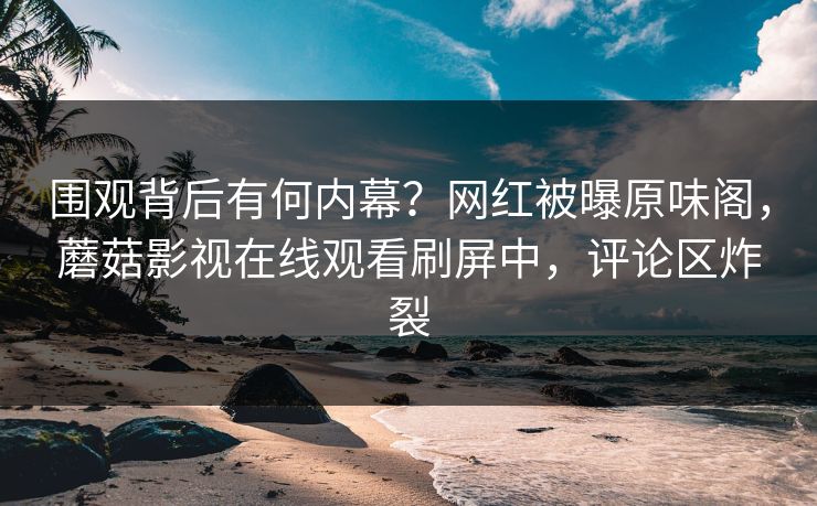 围观背后有何内幕？网红被曝原味阁，蘑菇影视在线观看刷屏中，评论区炸裂