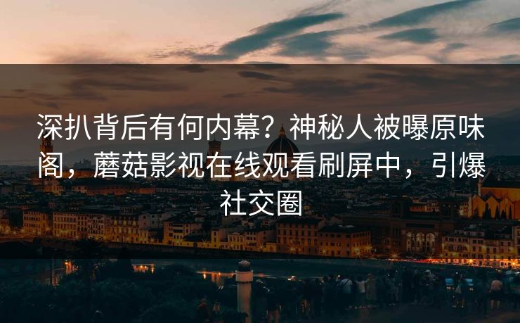 深扒背后有何内幕?神秘人被曝原味阁,蘑菇影视在线观看刷屏中,引爆社交圈